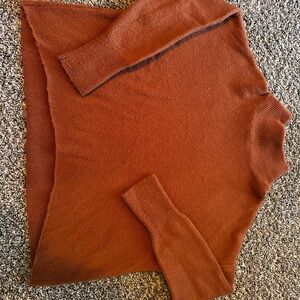 Elegant Rust Cowl Neck Sweater